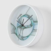 Modern Abstract Fractal Blue Turquoise Gray Name (Hoek)