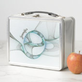 Modern Abstract Fractal Blue Turquoise Gray Name (In situ)