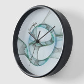 Modern Abstract Fractal Blue Turquoise Gray Name (Hoek)