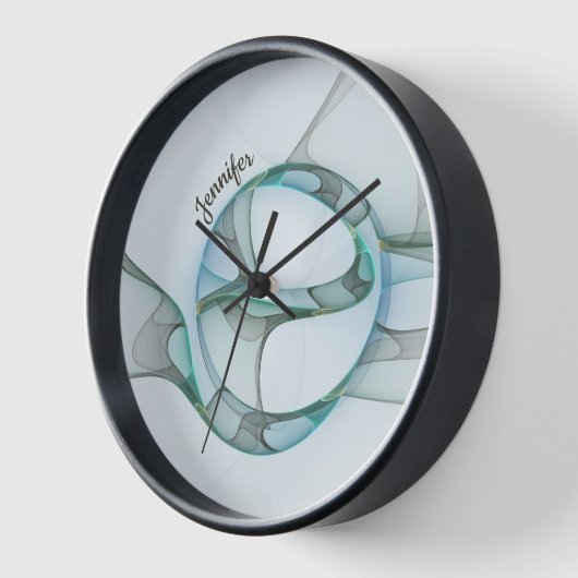 Modern Abstract Fractal Blue Turquoise Gray Name (Hoek)