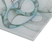 Modern Abstract Fractal Blue Turquoise Gray Name Snijplank (Hoek)