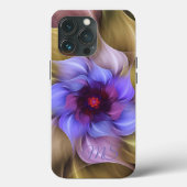 Modern Abstract Fractal Kleurrijk Bloem Monogram Case-Mate iPhone Case (Achterkant)