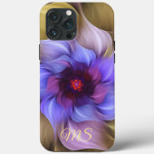 Modern Abstract Fractal Kleurrijk Bloemmonogram Case-Mate iPhone Case (Achterkant)
