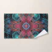 Modern Abstract Fractal Red en Blue Design Bad Handdoek (Handdoek)