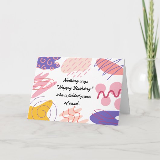 Modern Abstract Funny Any Age Verjaardag Kaart (Voorkant)
