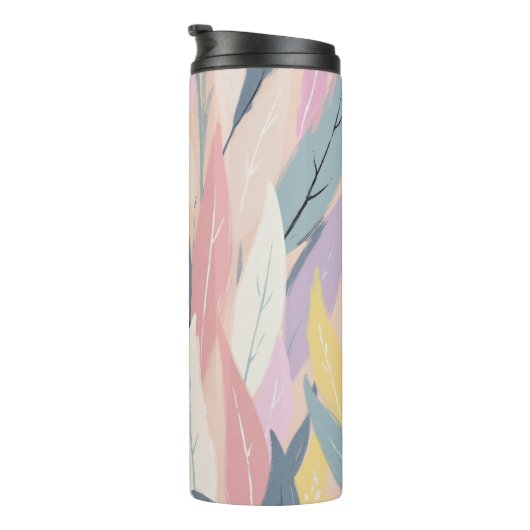 Modern Abstract Gebladerte Thermosbeker (Geroteerd rechts)