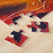 Modern Abstract Geel Blauw Paars Trendy Legpuzzel (Zijkant)