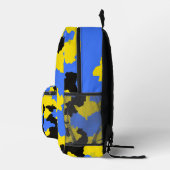 Modern Abstract geel blauw zwart patroonontwerp Bedrukte Rugzak (Rechts)