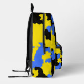 Modern Abstract geel blauw zwart patroonontwerp Bedrukte Rugzak (Links)