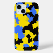 Modern Abstract geel blauw zwart patroonontwerp Case-Mate iPhone Case (Achterkant)
