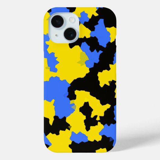 Modern Abstract geel blauw zwart patroonontwerp Case-Mate iPhone Case (Achterkant)