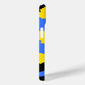 Modern Abstract geel blauw zwart patroonontwerp Case-Mate iPhone Case (Achterkant / Rechts)