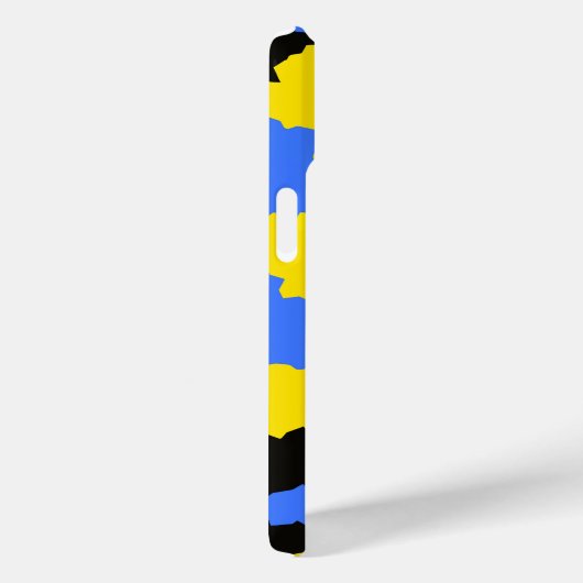 Modern Abstract geel blauw zwart patroonontwerp Case-Mate iPhone Case (Achterkant / Rechts)