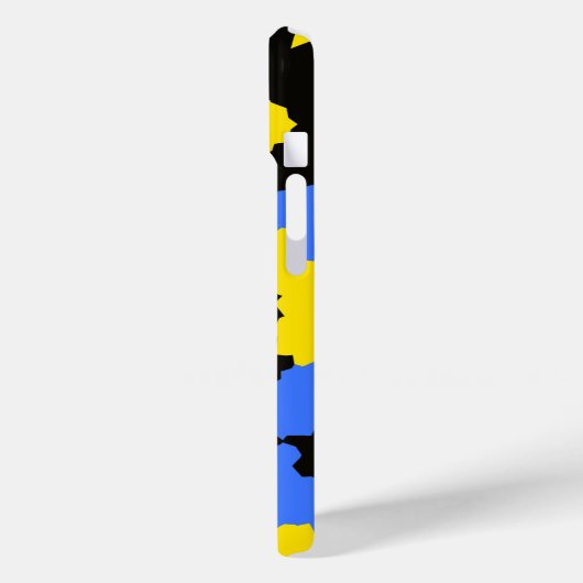 Modern Abstract geel blauw zwart patroonontwerp Case-Mate iPhone Case (Achterkant / Links)