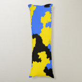 Modern Abstract geel blauw zwart patroonontwerp Lichaamskussen (Voorkant Verticaal)