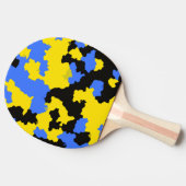 Modern Abstract geel blauw zwart patroonontwerp Tafeltennisbatje (Zijkant)
