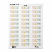 Modern Abstract Geel Blush Aqua Blue Address Etiket (Full Sheet)