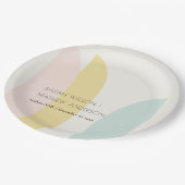 Modern Abstract Geel Blush Aqua Blue Wedding Papieren Bordje (Gekanteld)
