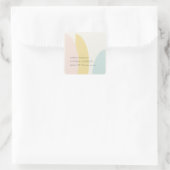 Modern Abstract Geel Blush Aqua Blue Wedding Vierkante Sticker (Tas)