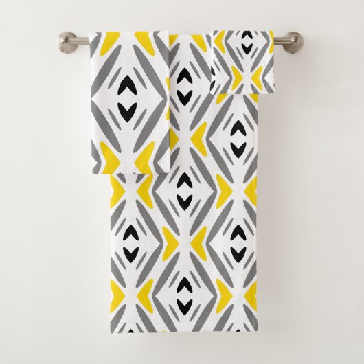 Modern Abstract Geel Diamond Bad Handdoek (Insitu)