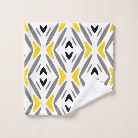 Modern Abstract Geel Diamond Bad Handdoek (Wasdoekje)
