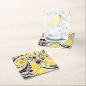 Modern Abstract geel fractal Kartonnen Onderzetters (Insitu)