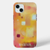 Modern Abstract geel, gepersonaliseerd Case-Mate iPhone Case (Achterkant)