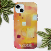 Modern Abstract geel, gepersonaliseerd Case-Mate iPhone Case