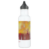 Modern Abstract geel, gepersonaliseerd Waterfles (Rechts)