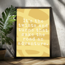 Modern Abstract geel Inspirerend Quote