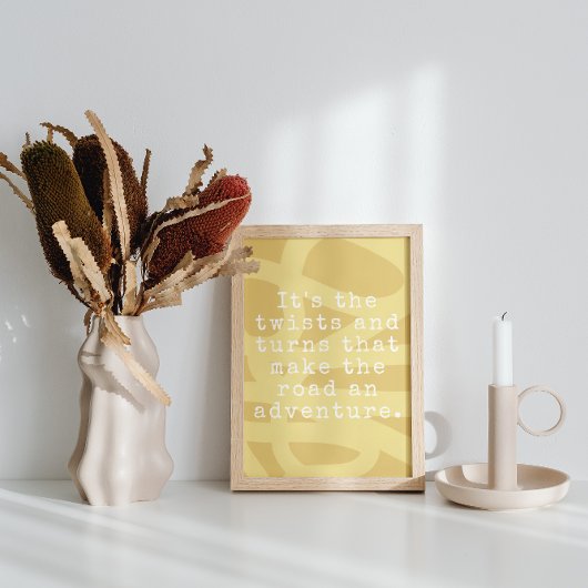 Modern Abstract geel Inspirerend Quote Poster