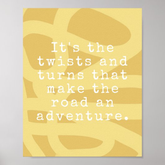 Modern Abstract geel Inspirerend Quote Poster (Voorkant)