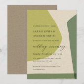 MODERN ABSTRACT GEEL LIMME GROENE KUNSTMATIGE WEDI KAART (Voorkant / Achterkant)