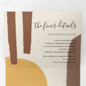 MODERN ABSTRACT GEEL ORANJE KUNSTMATIGE WEDING T DRIELUIK UITNODIGING (Binnenzijde eerst)