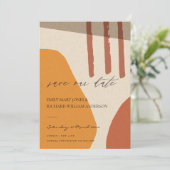 MODERN ABSTRACT GEEL RUST KRAFT ARTISTIC ART SAVE THE DATE (Staand voorkant)