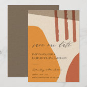 MODERN ABSTRACT GEEL RUST KRAFT ARTISTIC ART SAVE THE DATE (Voorkant / Achterkant)