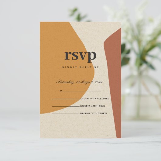 MODERN ABSTRACT GEEL TERRACOTTA ARTISTIC RSVP (Staand voorkant)