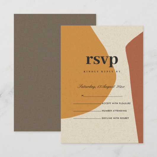 MODERN ABSTRACT GEEL TERRACOTTA ARTISTIC RSVP (Voorkant / Achterkant)