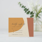 MODERN ABSTRACT GEEL TERRACOTTA ARTISTIC RSVP BRIEFKAART (Staand voorkant)