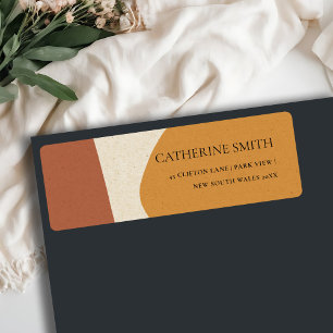 MODERN ABSTRACT GEEL TERRACOTTA ARTISTISCH ADRES ETIKET