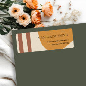 MODERN ABSTRACT GEEL TERRACOTTA ARTISTISCH ADRES ETIKET