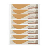 MODERN ABSTRACT GEEL TERRACOTTA ARTISTISCH WEDING ADRESLABEL WIKKEL (Vel)