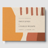 MODERN ABSTRACT GEEL TERRACOTTA ARTISTISCH WEDING GASTENBOEK (Voorkant)