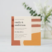 MODERN ABSTRACT GEEL TERRACOTTA ARTISTISCH WEDING KAART (Staand voorkant)