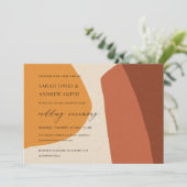 MODERN ABSTRACT GEEL TERRACOTTA ARTISTISCH WEDING KAART (Staand voorkant)