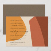 MODERN ABSTRACT GEEL TERRACOTTA ARTISTISCH WEDING KAART (Voorkant / Achterkant)