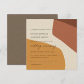 MODERN ABSTRACT GEEL TERRACOTTA ARTISTISCH WEDING KAART (Voorkant / Achterkant)