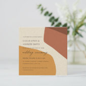 MODERN ABSTRACT GEEL TERRACOTTA ARTISTISCH WEDING KAART (Staand voorkant)