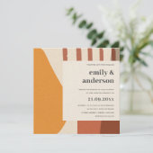 MODERN ABSTRACT GEEL TERRACOTTA ARTISTISCH WEDING KAART (Staand voorkant)