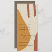 MODERN ABSTRACT GEEL TERRACOTTA ARTISTISCH WEDING KAART (Voorkant / Achterkant)